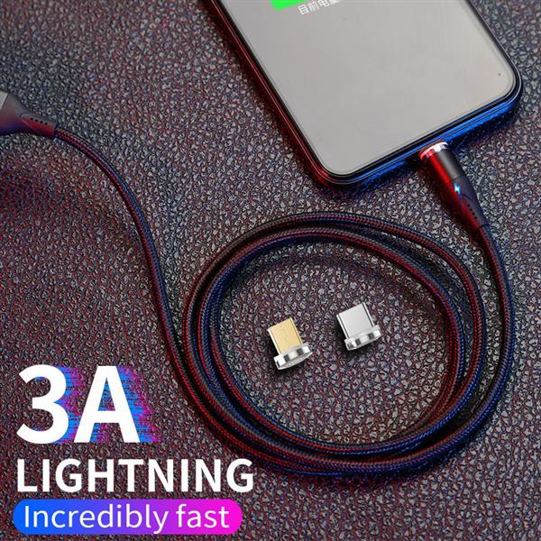 Grote foto drphone magnetische 360 micro usb 3a usb kabel snel opladen dataoverdracht met led indicator telecommunicatie opladers en autoladers