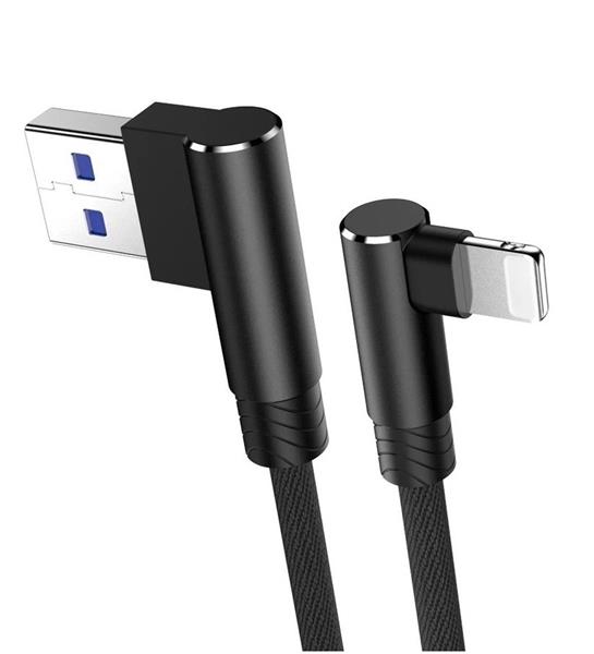 Grote foto drphone d9 lightning dubbele 90 haakse nylon gevlochten 3.0a kabel 2 meter datasynchronisatie telecommunicatie opladers en autoladers