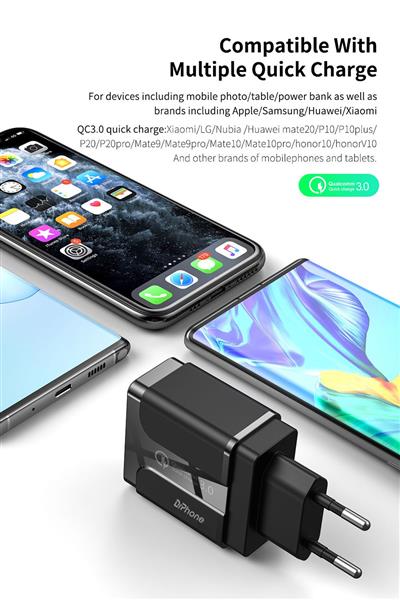 Grote foto drphone halo3 18w dubbele qualcom 3.0 quick charge thuislader adapter snel lader fast charge telecommunicatie opladers en autoladers