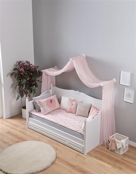 Grote foto lora kajuitbed bedbank met slaaplade wit almila antiek en kunst stoelen en banken