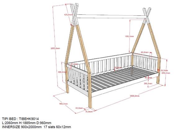 Grote foto tipi 1 persoonsbed bedbank met hekje naturel wit vipack antiek en kunst stoelen en banken