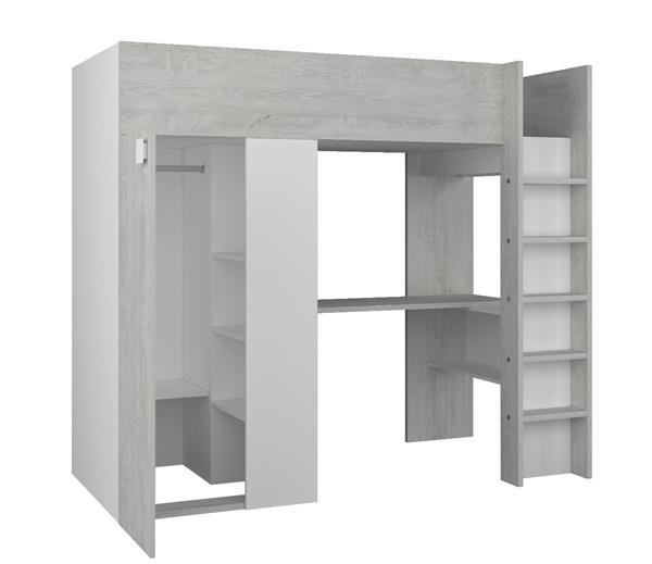 Grote foto studio 1809 hoogslaper met bureau en kast 90x200 wit cascina trasman kinderen en baby complete kinderkamers