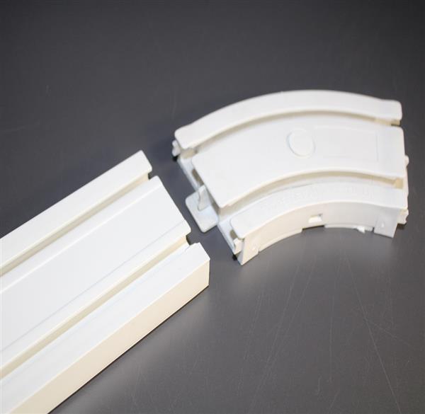 Grote foto gordijnrail kunststof hoek 2 rij 45 graden huis en inrichting gordijnen en lamellen