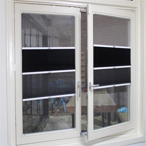 Grote foto dubbel stof pliss 20 mm woody serie huis en inrichting gordijnen en lamellen