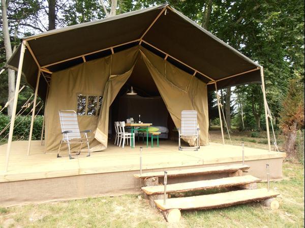 Grote foto safaritent huren op kleine campings in frankrijk vakantie frankrijk