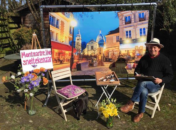 Grote foto sneltekenaar voor feest diensten en vakmensen entertainment