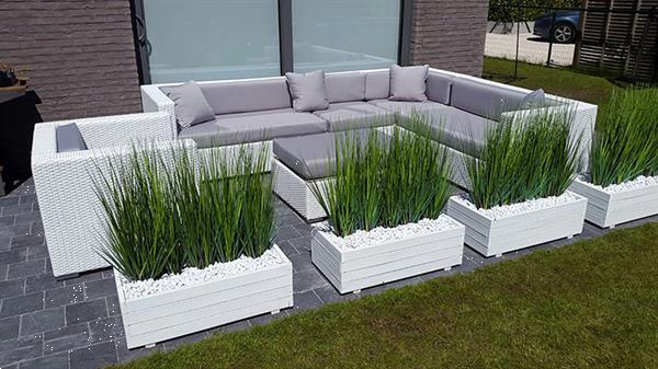 Grote foto promo loungeset wit wicker tuin set 1495 tuin en terras tuinmeubelen