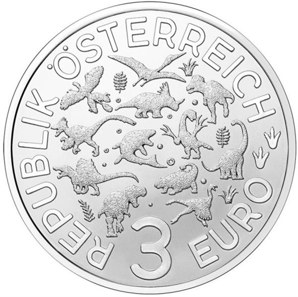 Grote foto oostenrijk 3 euro 2022 microraptor verzamelen munten overige