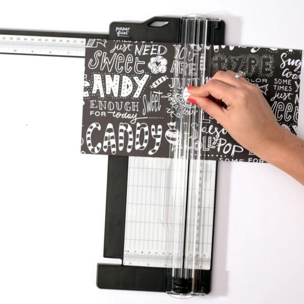 Grote foto paperfuel snijmachine papiersnijder met uitklapbare liniaal 30 5 x 11 4 cm zakelijke goederen kantoorartikelen