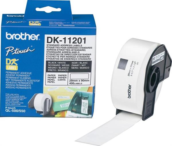 Grote foto etiket brother dk 11201 29x90mm adres 400stuks verpakking beschadigd zakelijke goederen kantoorartikelen