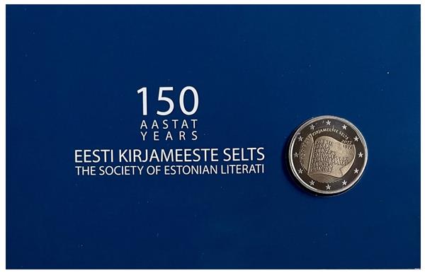 Grote foto estland 2 euro 2022 estische literatuur genootschap coincard verzamelen munten overige