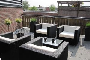 Grote foto 4 lounge fauteuils zwart inclusief gratis levering tuin en terras tuinmeubelen