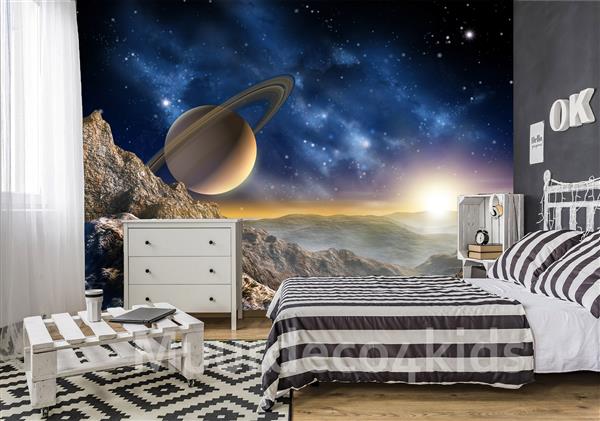 Grote foto fotobehang planeten ruimte behang muurdeco4kids huis en inrichting woningdecoratie