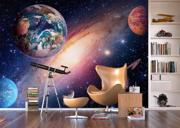 Grote foto fotobehang planeten ruimte behang muurdeco4kids huis en inrichting woningdecoratie