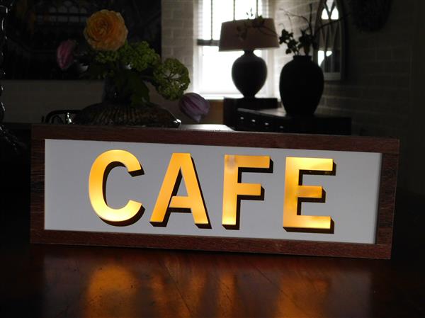 Grote foto led teken neon voor in een restaurant cafe gevelreclame neon sign cafe verzamelen overige verzamelingen