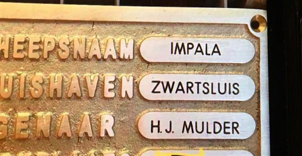 Grote foto messing booteigenaarplaat bootregistratieplaat watersport en boten zeilen en zeiltoebehoren