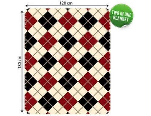 Grote foto plaid geruit woondeken beige zwart rood huis en inrichting plaids en woondekens