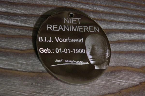 Grote foto ronde niet reanimeren penning gegraveerd rvs sieraden tassen en uiterlijk medaillons en broches