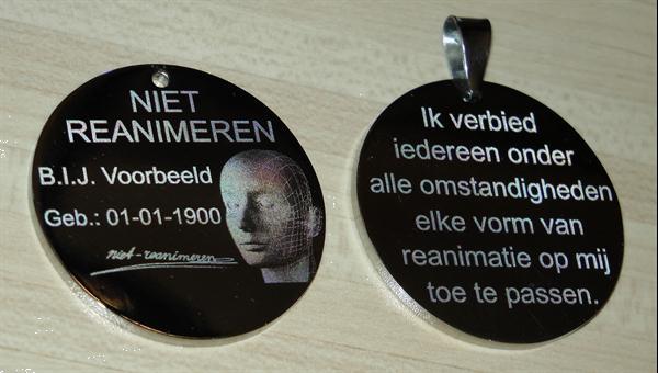 Grote foto ronde niet reanimeren penning gegraveerd rvs sieraden tassen en uiterlijk medaillons en broches