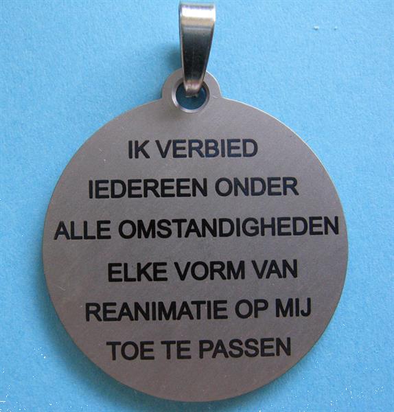 Grote foto ronde niet reanimeren penning gegraveerd rvs sieraden tassen en uiterlijk medaillons en broches