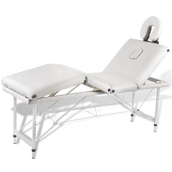 Grote foto vidaxl massagetafel inklapbaar met aluminium frame vier delen cr mewit beauty en gezondheid massage