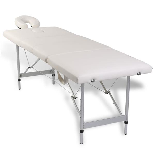 Grote foto vidaxl massagetafel inklapbaar met aluminium frame vier delen cr mewit beauty en gezondheid massage