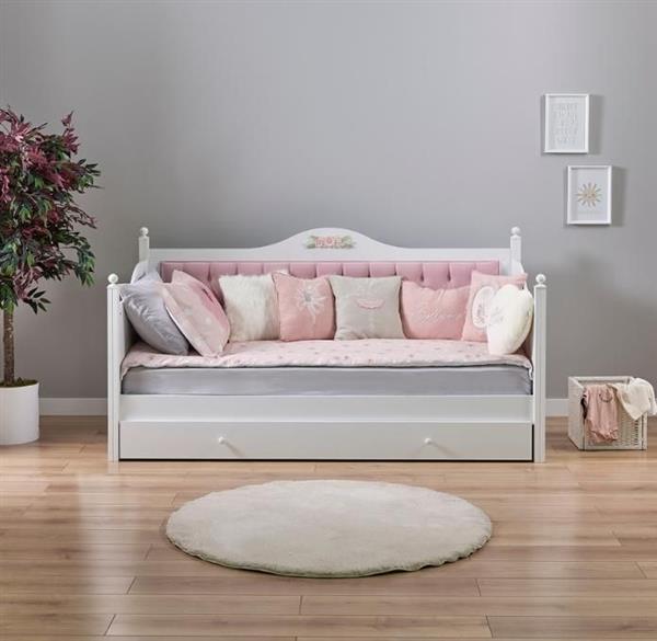 Grote foto bianca bedbank met gestoffeerd rugpaneel en slaaplade wit almila antiek en kunst stoelen en banken