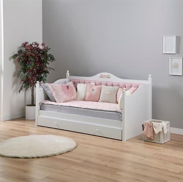 Grote foto bianca bedbank met gestoffeerd rugpaneel en slaaplade wit almila antiek en kunst stoelen en banken