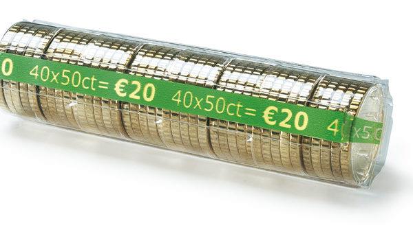 Grote foto muntcontainers 1 euro kunstof blisterverpakking. diensten en vakmensen boekhouders en administrateurs