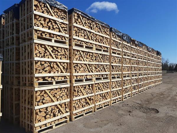 Grote foto ovengedroogde houtblokken eiken en honingbalkhout tuin en terras openhaardhout