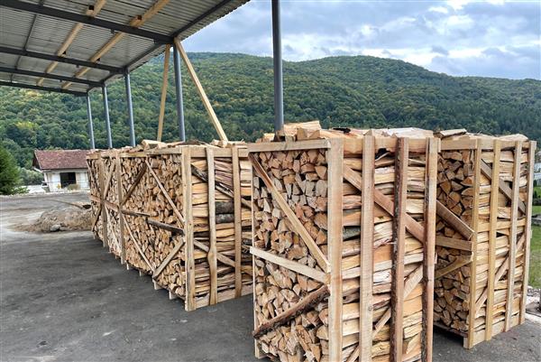 Grote foto ovengedroogde houtblokken eiken en honingbalkhout tuin en terras openhaardhout