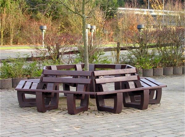 Grote foto kunststof bloembakken blokhut profiel zeskantig tuin en terras tuinmeubelen