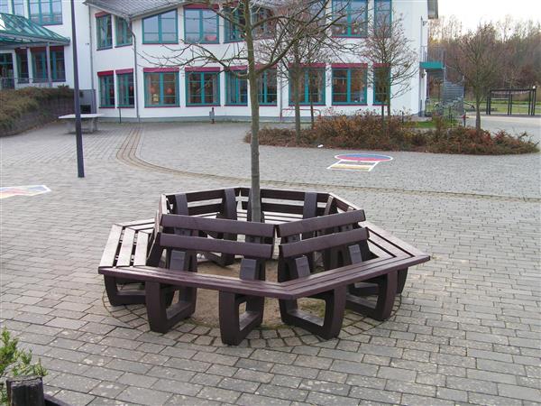 Grote foto kunststof bloembakken blokhut profiel zeskantig tuin en terras tuinmeubelen