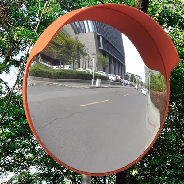 Grote foto vidaxl verkeersspiegel voor buiten 45 cm pc kunststof oranje huis en inrichting woningdecoratie