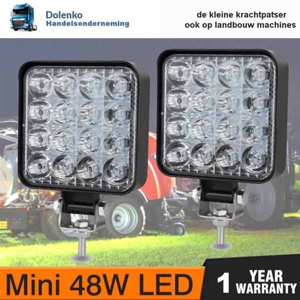 Grote foto led werklampen 12v 24v 48w vanaf 2 stuks agrarisch landbouw