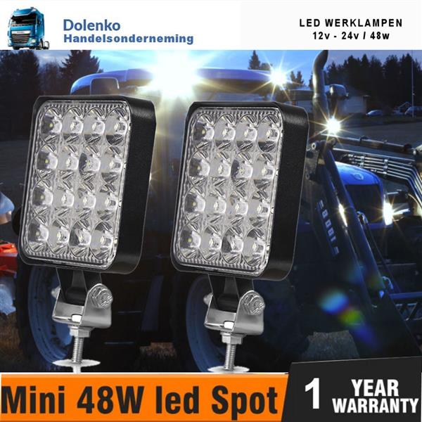 Grote foto led werklampen 12v 24v 48w vanaf 2 stuks agrarisch landbouw