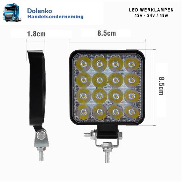 Grote foto led werklampen 12v 24v 48w vanaf 2 stuks agrarisch landbouw