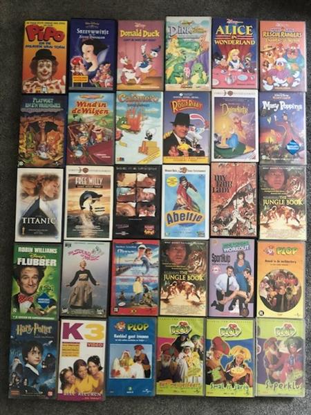 Grote foto partij 111 stuks vhs disney tekenfilms film vhs audio tv en foto dvd films