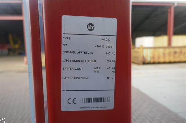 Grote foto vs 21308 semi elektrische stapelaar bt shl080 1600mm doe het zelf en verbouw hefwerktuigen