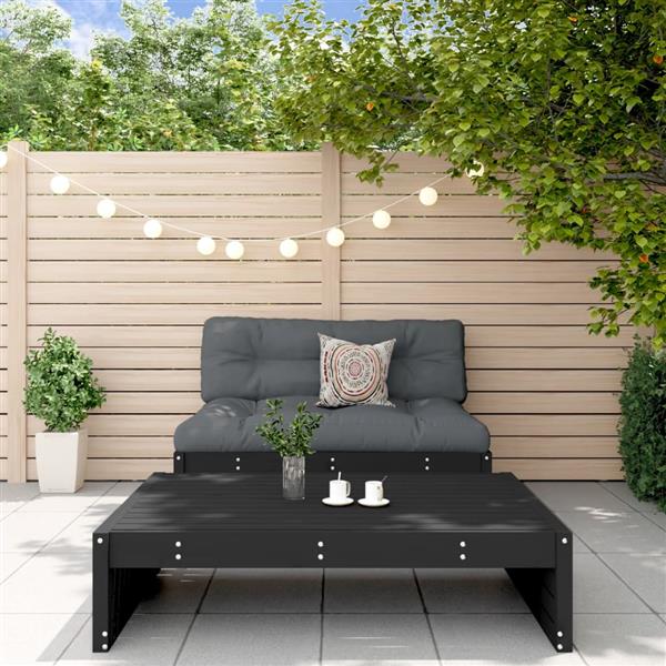 Grote foto vidaxl 2 delige loungeset met kussens massief hout zwart tuin en terras tuinmeubelen