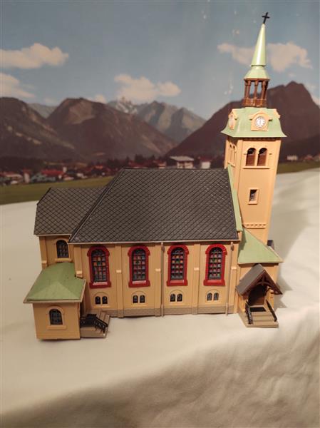 Grote foto spoor ho kerk met klok hobby en vrije tijd modelbouw overige