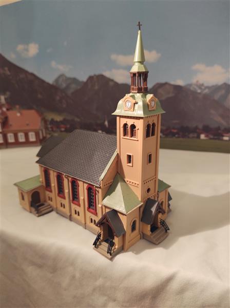 Grote foto spoor ho kerk met klok hobby en vrije tijd modelbouw overige