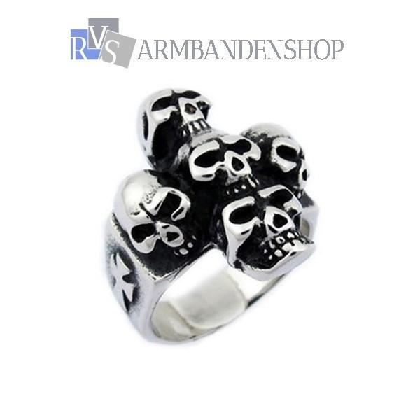 Grote foto div rvs skull biker gothic wolf floral ringen sieraden tassen en uiterlijk ringen voor hem