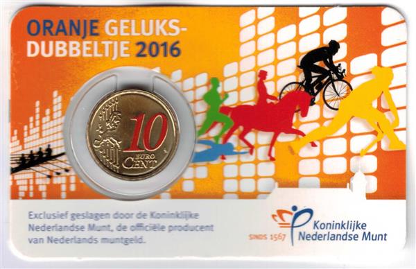 Grote foto nederland 10 cent 2016 geluksdubbeltje verzamelen munten overige