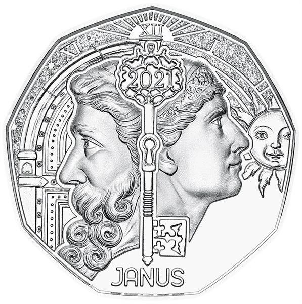 Grote foto oostenrijk 5 euro 2021 janus zilver bu verzamelen munten overige