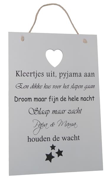 Grote foto tekstbord kleertjes klein huis en inrichting lijsten