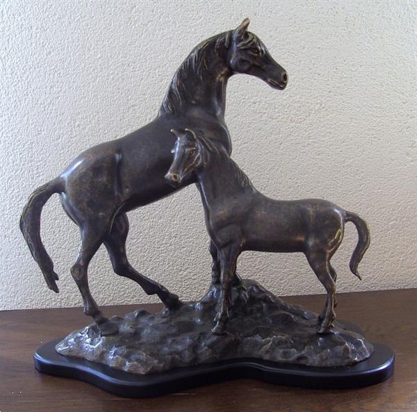 Grote foto beeld brons paard amazone veulen nieuw antiek en kunst kunst