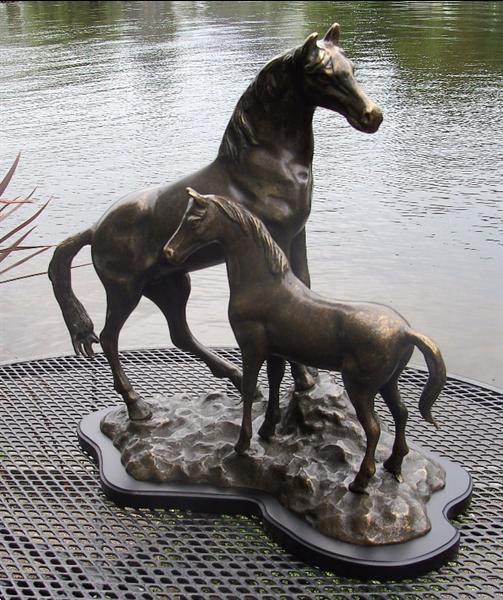 Grote foto beeld brons paard amazone veulen nieuw antiek en kunst kunst