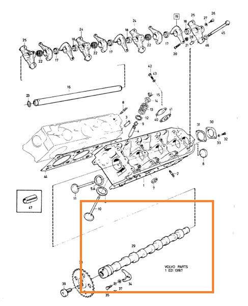 Grote foto nokkenas b27a b27f links v6 volvo onderdeel 1277821 auto onderdelen overige auto onderdelen
