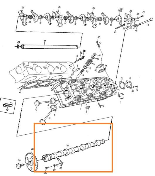 Grote foto volvo nokkenas b27 b28 rechts v6 79 volvo onderdeel nr 1277823 auto onderdelen overige auto onderdelen